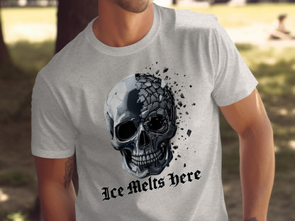 Skull Ice Melts Here Graphic T-shirt product type