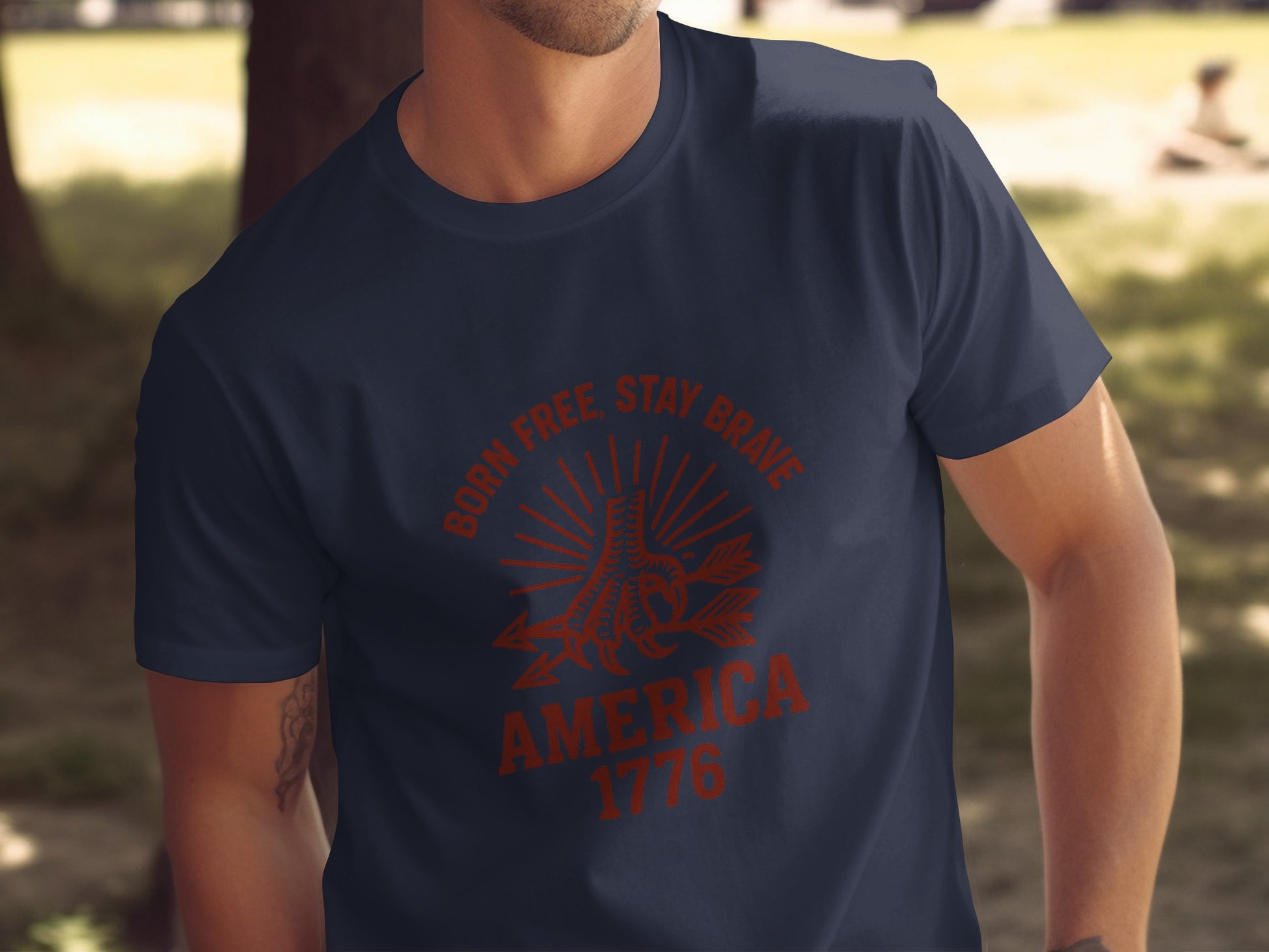 Born Free Stay Brave America 1776 Printed Shirt product