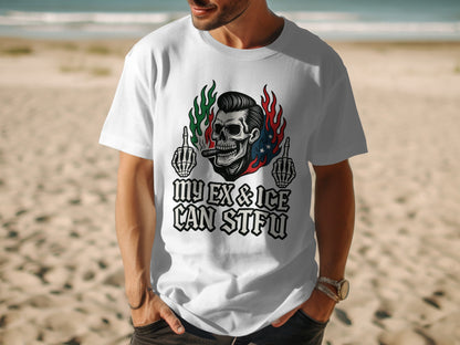 Graphic Tee with Skull and Flames T-shirt Product