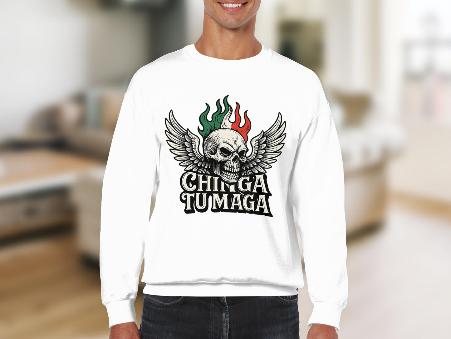 Mexican Skull Wings Graphic Sweater Shirt product