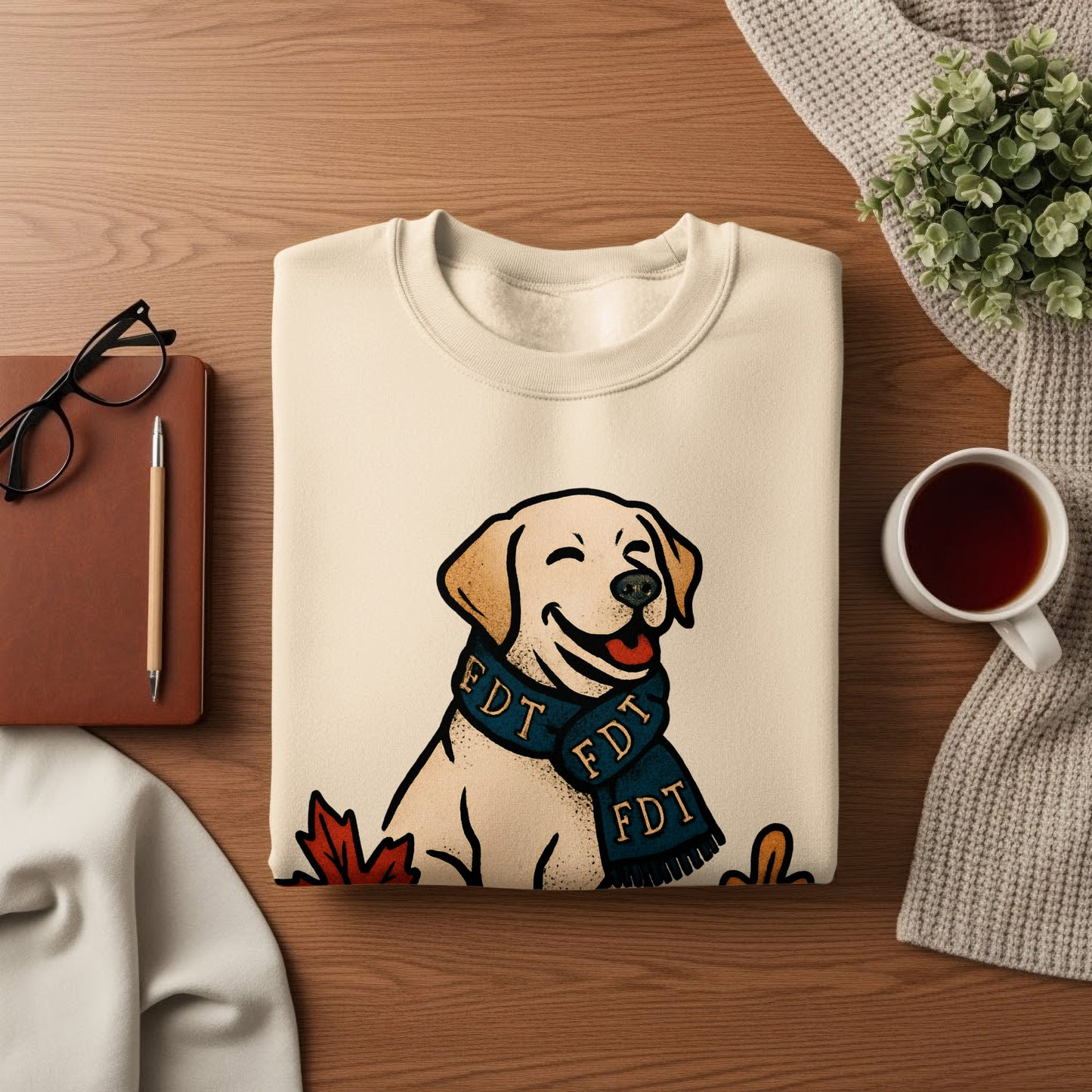 Cute Autumn Dog Print Cozy Sweatshirt for Dog Lovers