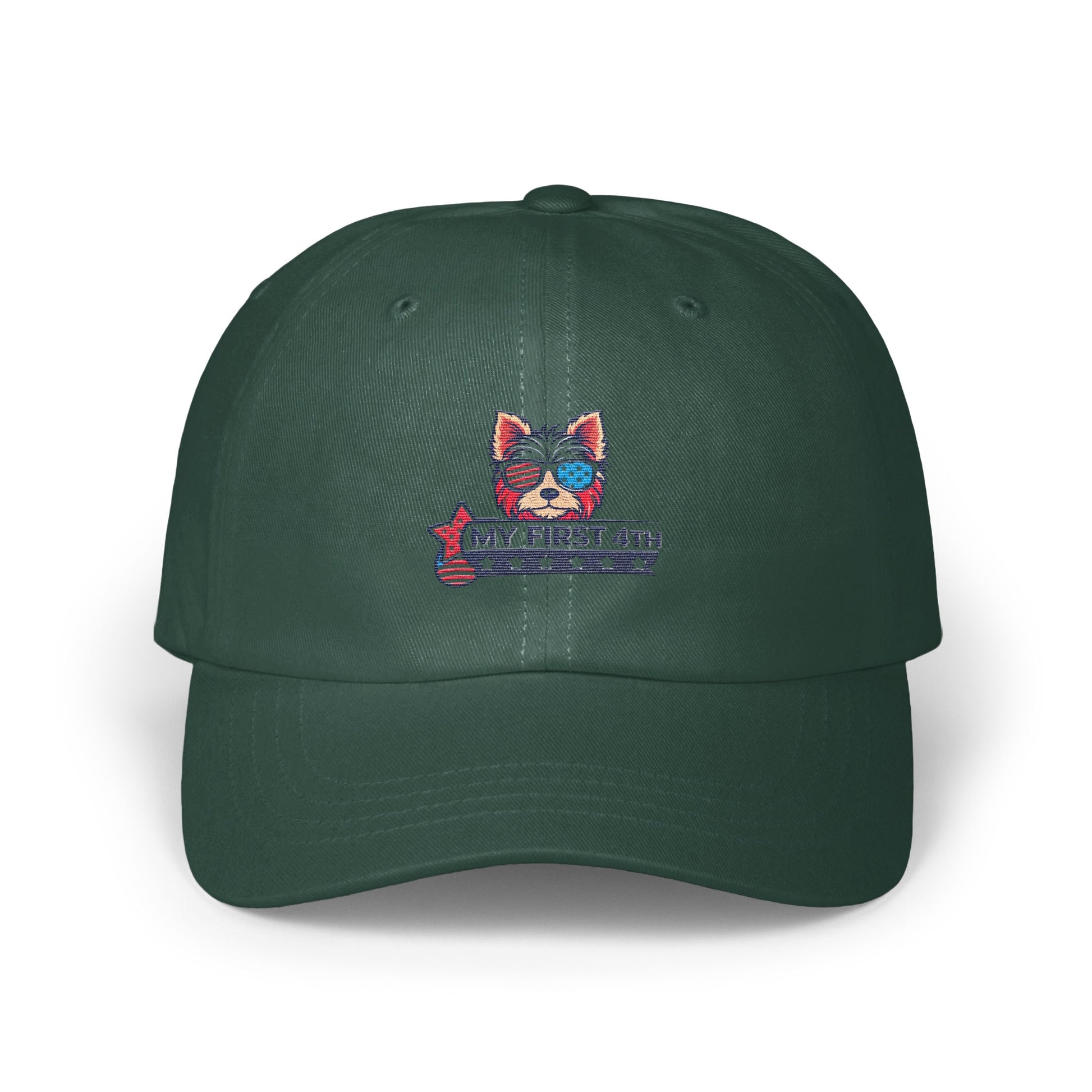 Unique Embroidered Cat Design Green Baseball Cap product type