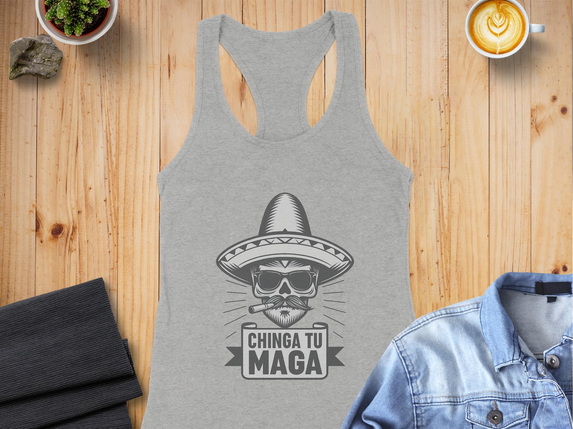Chinga Tu Maga Design Sleeveless Top cool product