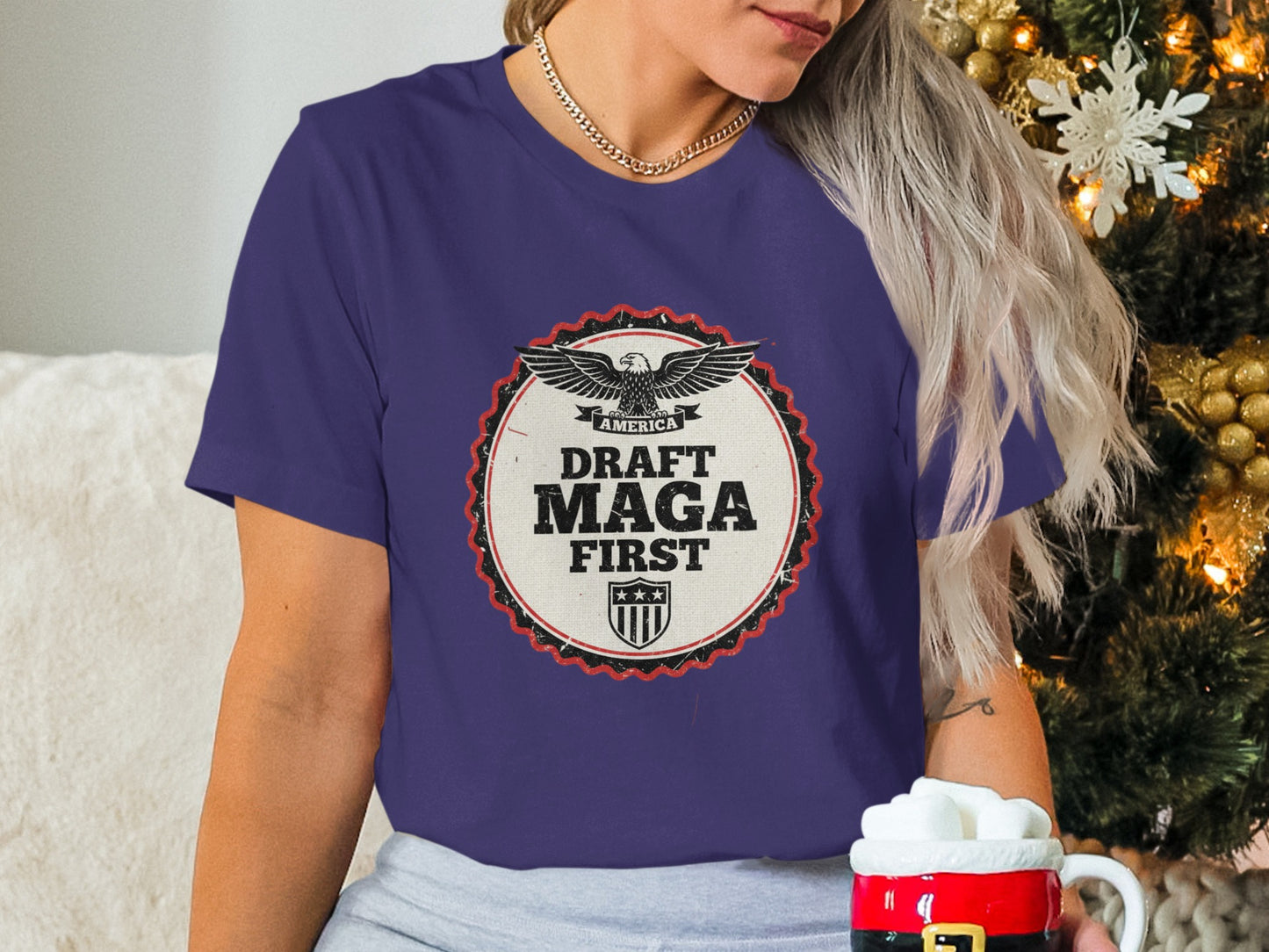 Draft MAGA First America Eagle Graphic Shirt