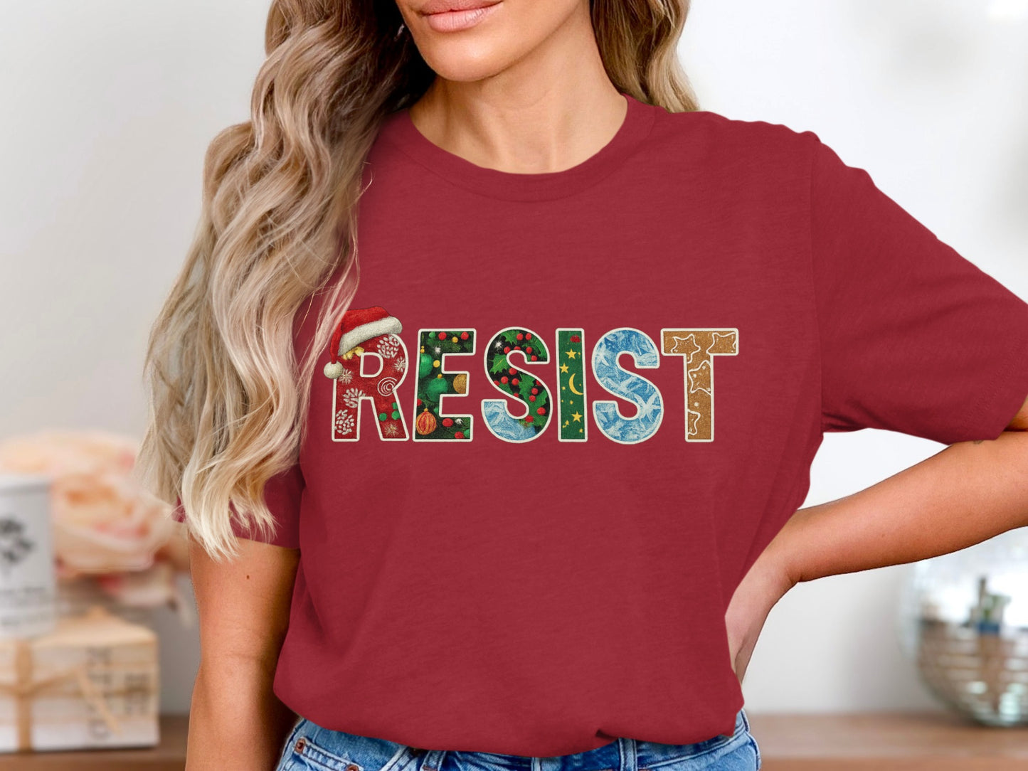 RESIST Colorful Print Statement T-Shirt