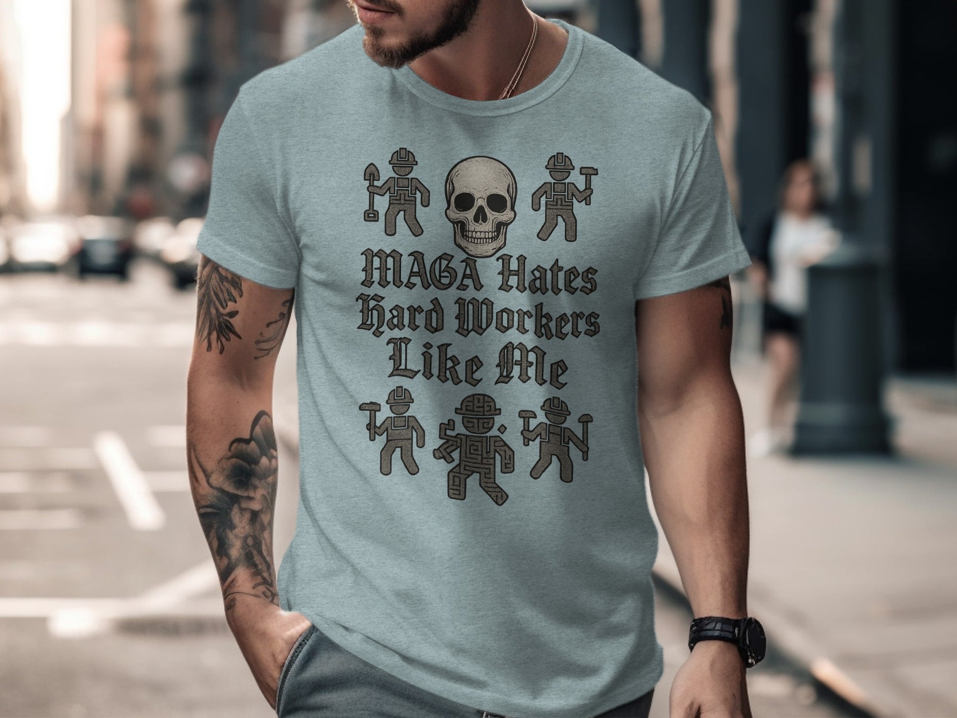MAGA Hates Hard Workers Like Me Skull Shirt