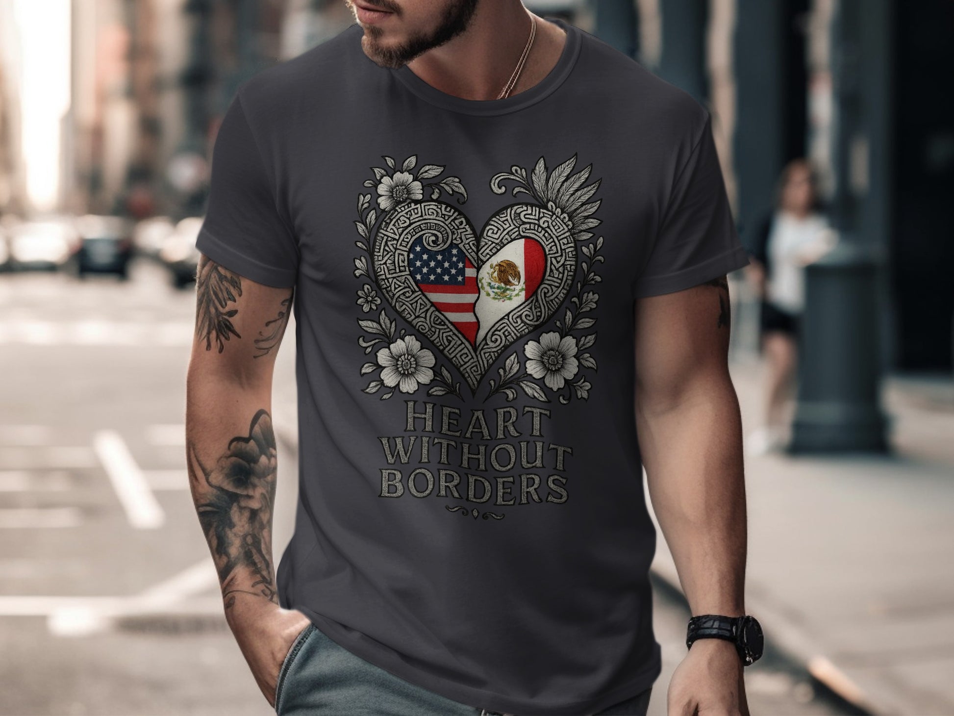 Heart Without Borders Graphic Tee Shirt