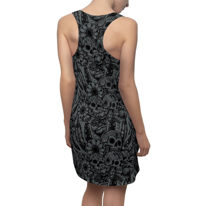 CHINGA Tu maga dress Edgy Women's Racerback Dress with Skull Design, Alternative Fashion, Casual Summer Dress, Festival Outfit, Unique Gift Idea