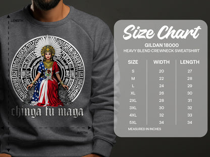 Chinga Tu Maga Heavy Blend Crewneck Sweatshirt