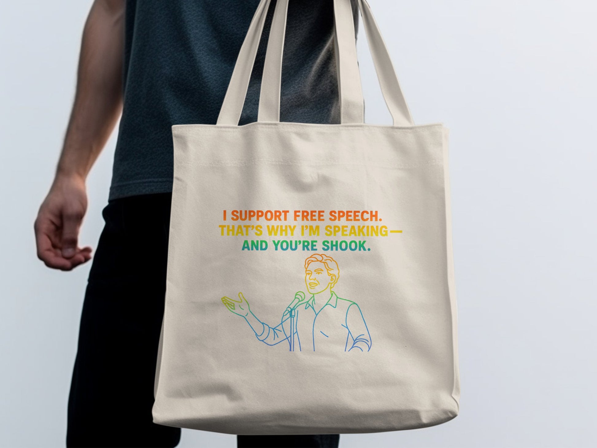 I Support Free Speech Tote Bag Graphic Print product