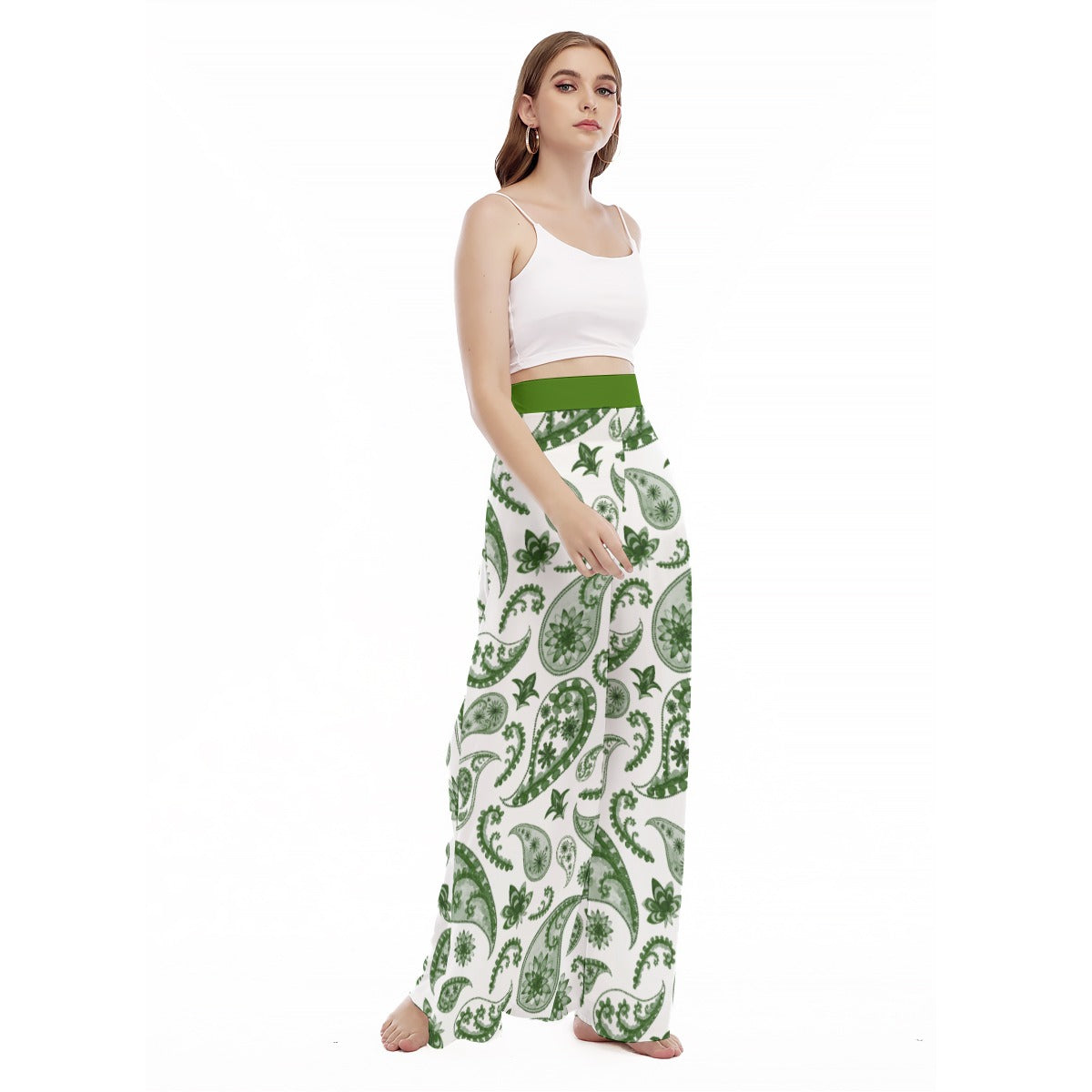 All-Over Print Women's High Waist Wide Leg Trousers