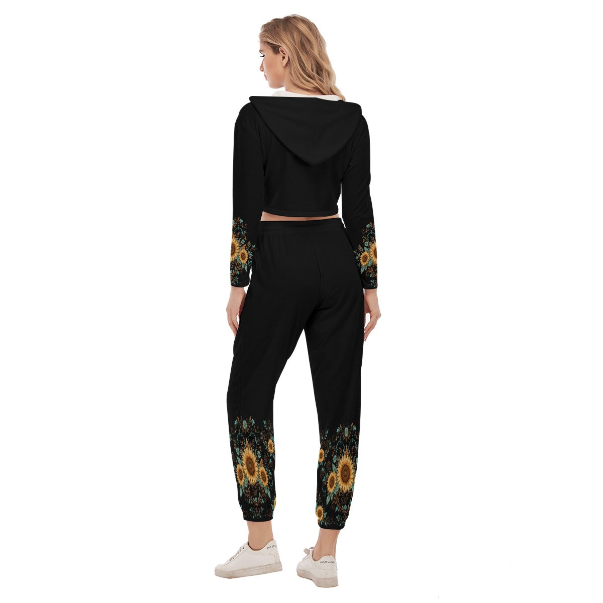 All-Over Print Women's Crop Hoodie Sports Set