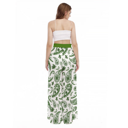 All-Over Print Women's High Waist Wide Leg Trousers
