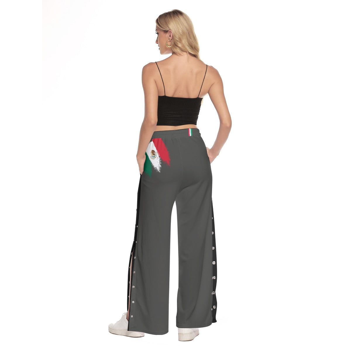 All-Over Print Women's Side Slit Snap Button Trousers