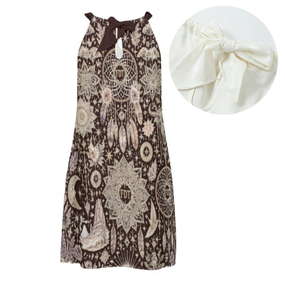 All-Over Print Women's Halter Dress | Rayon