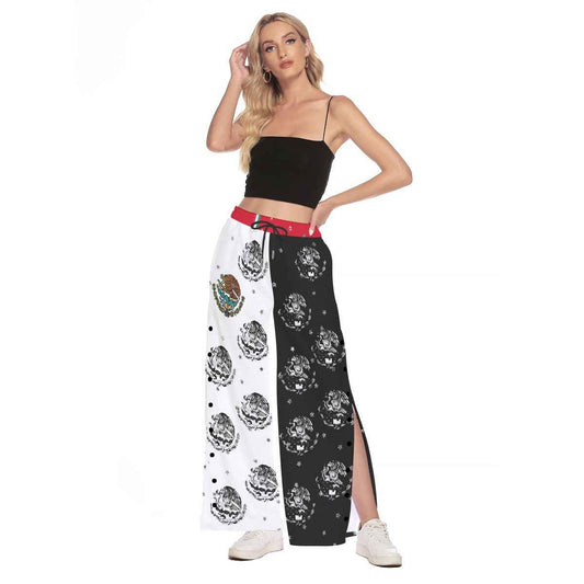 All-Over Print Women's Side Slit Snap Button Trousers