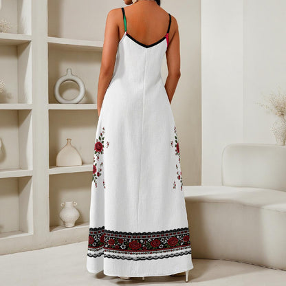 Viva Mexico All-Over Print Women's Elegant V-Neck Maxi Dress
