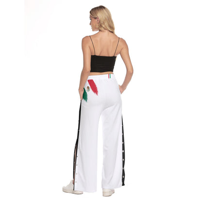 All-Over Print Women's Side Slit Snap Button Trousers