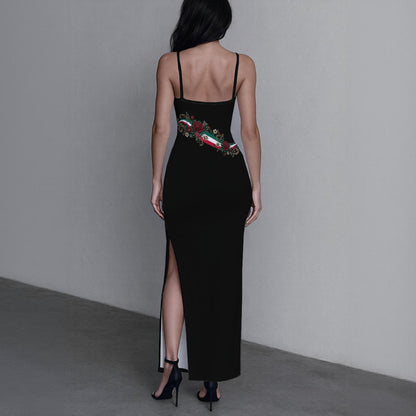 All-Over Print Women's Long Dress with Slit