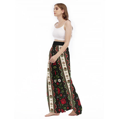 All-Over Print Women's High Waist Wide Leg Trousers