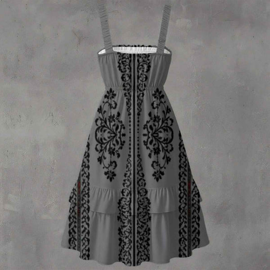 Traditional Mexican Dress All-Over Print Women‘s Ruffle Hem Dress