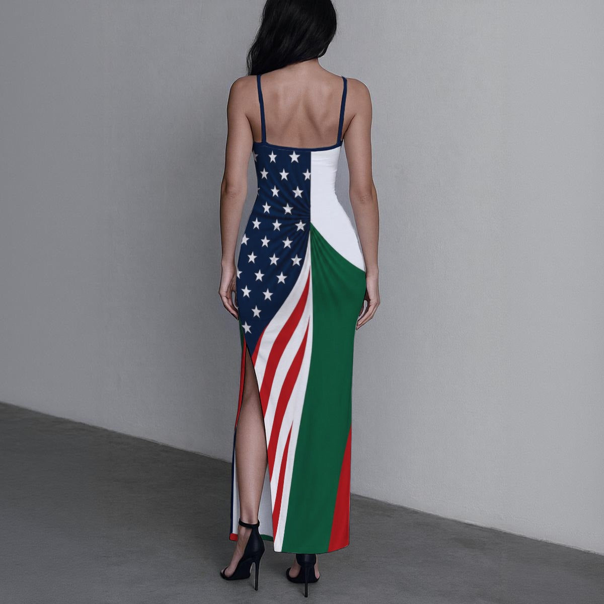 All-Over Print Women's Long Dress with Slit