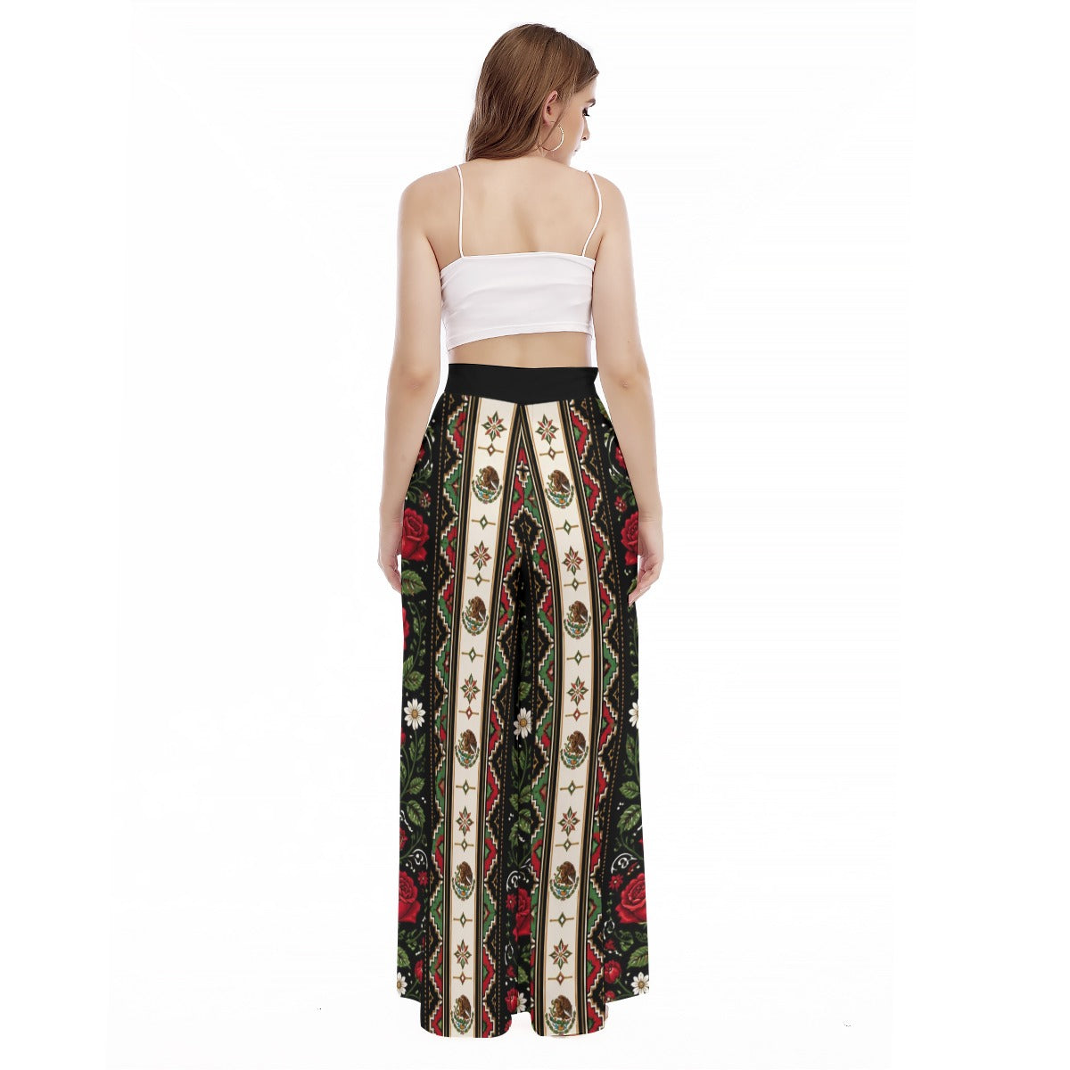 All-Over Print Women's High Waist Wide Leg Trousers