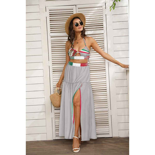 All-Over Print Women's Tie Back Wrap Dress