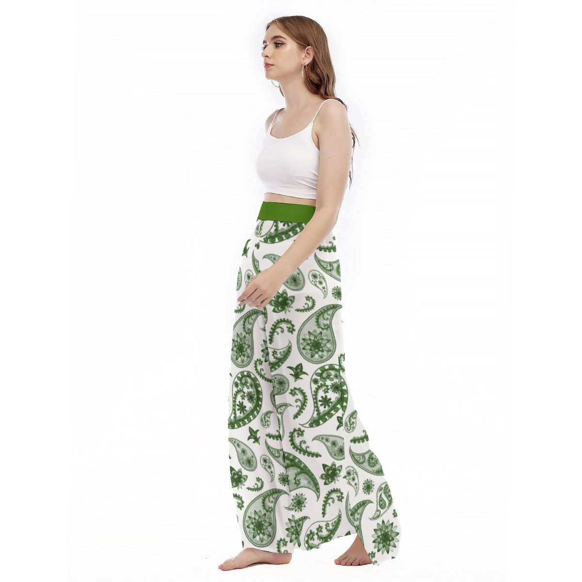 All-Over Print Women's High Waist Wide Leg Trousers