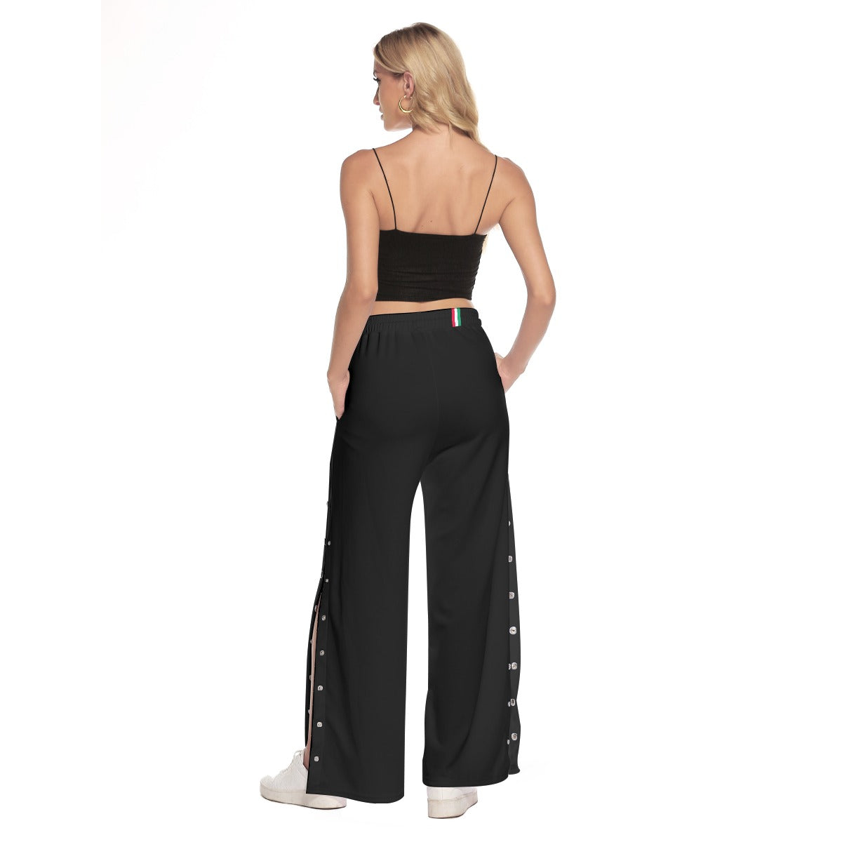 All-Over Print Women's Side Slit Snap Button Trousers