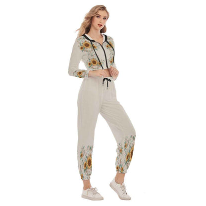 All-Over Print Women's Crop Hoodie Sports Set