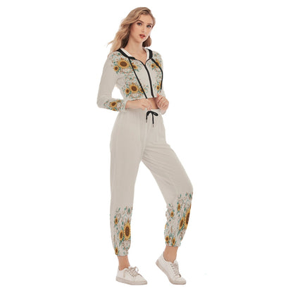 All-Over Print Women's Crop Hoodie Sports Set