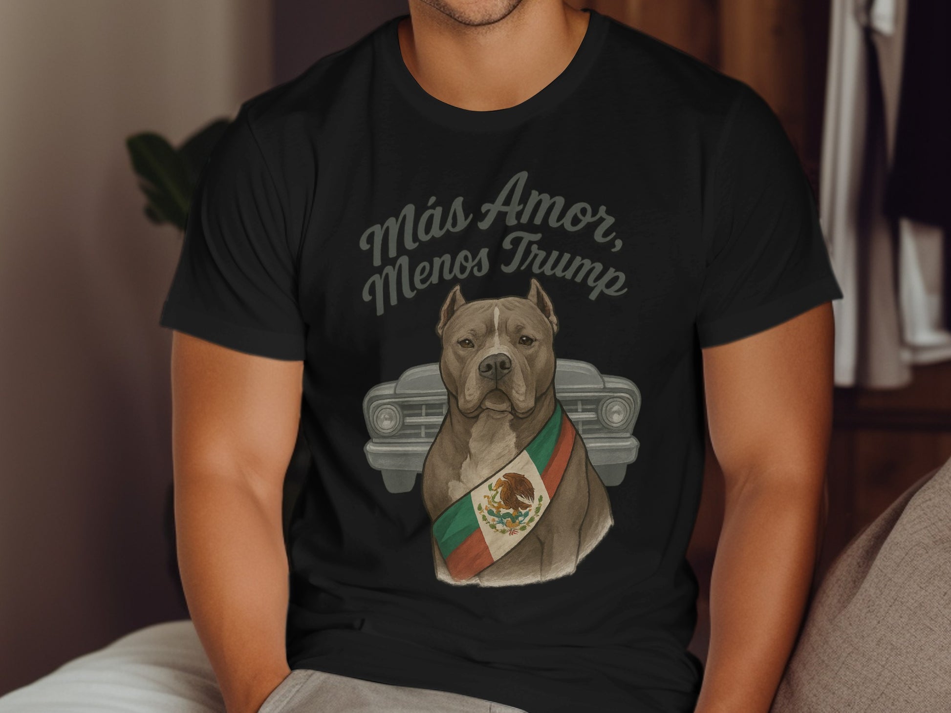 Más Amor Menos Trump Mexican Dog Graphic Tee product