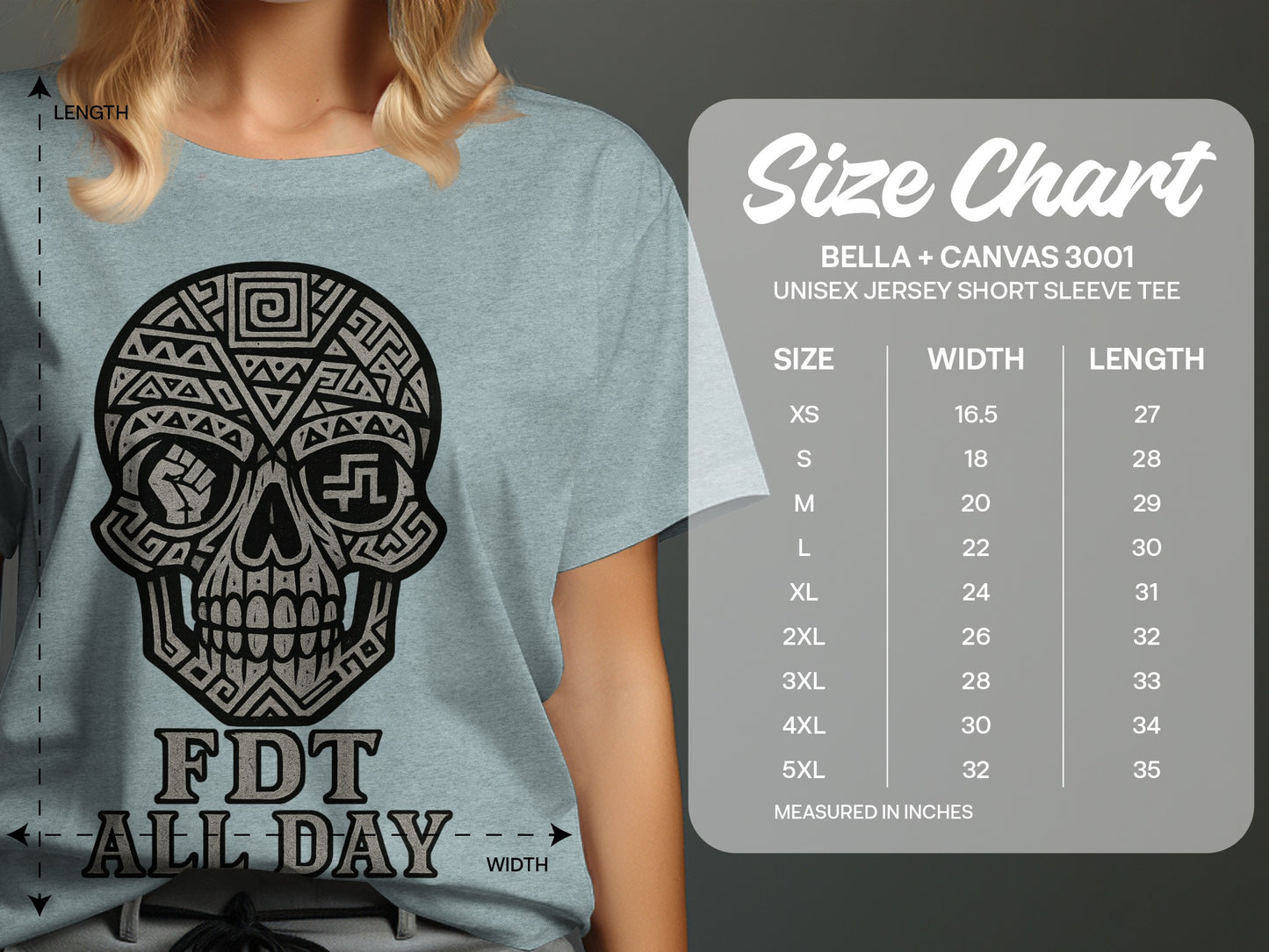 Skull Design Graphic FDT All Day Short Sleeve Tee