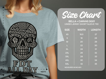 Skull Design Graphic FDT All Day Short Sleeve Tee