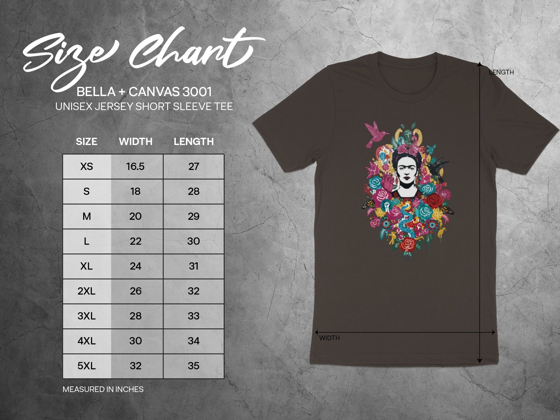 Bella Canvas 3001 Unisex Short Sleeve Tee Frida Kahlo Art product type