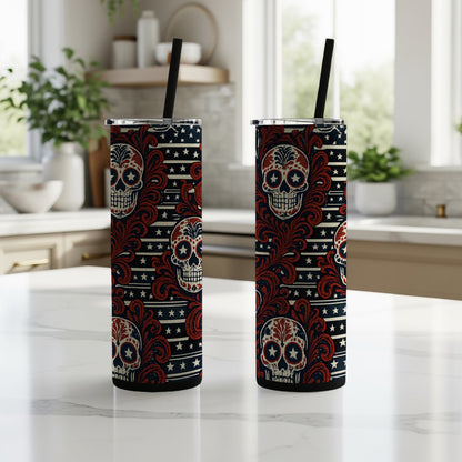 Skull and Stars Pattern Tumbler Drinkware product type
