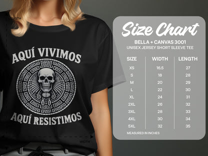 Aquí Vivimos Aquí Resistimos Skull Graphic T shirt product