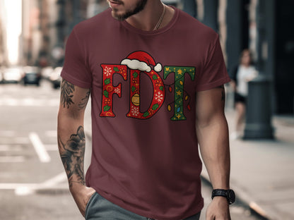 Festive FDT Christmas Theme Men's Casual Tee