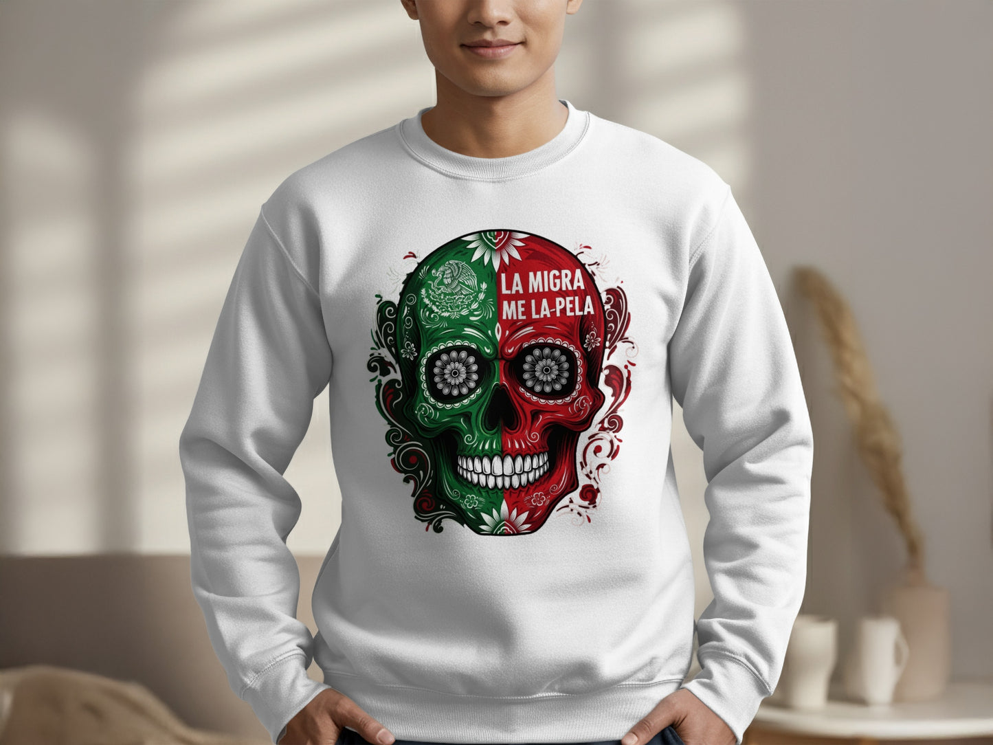 La Migra Me La Pela Skull Graphic Sweatshirt product type