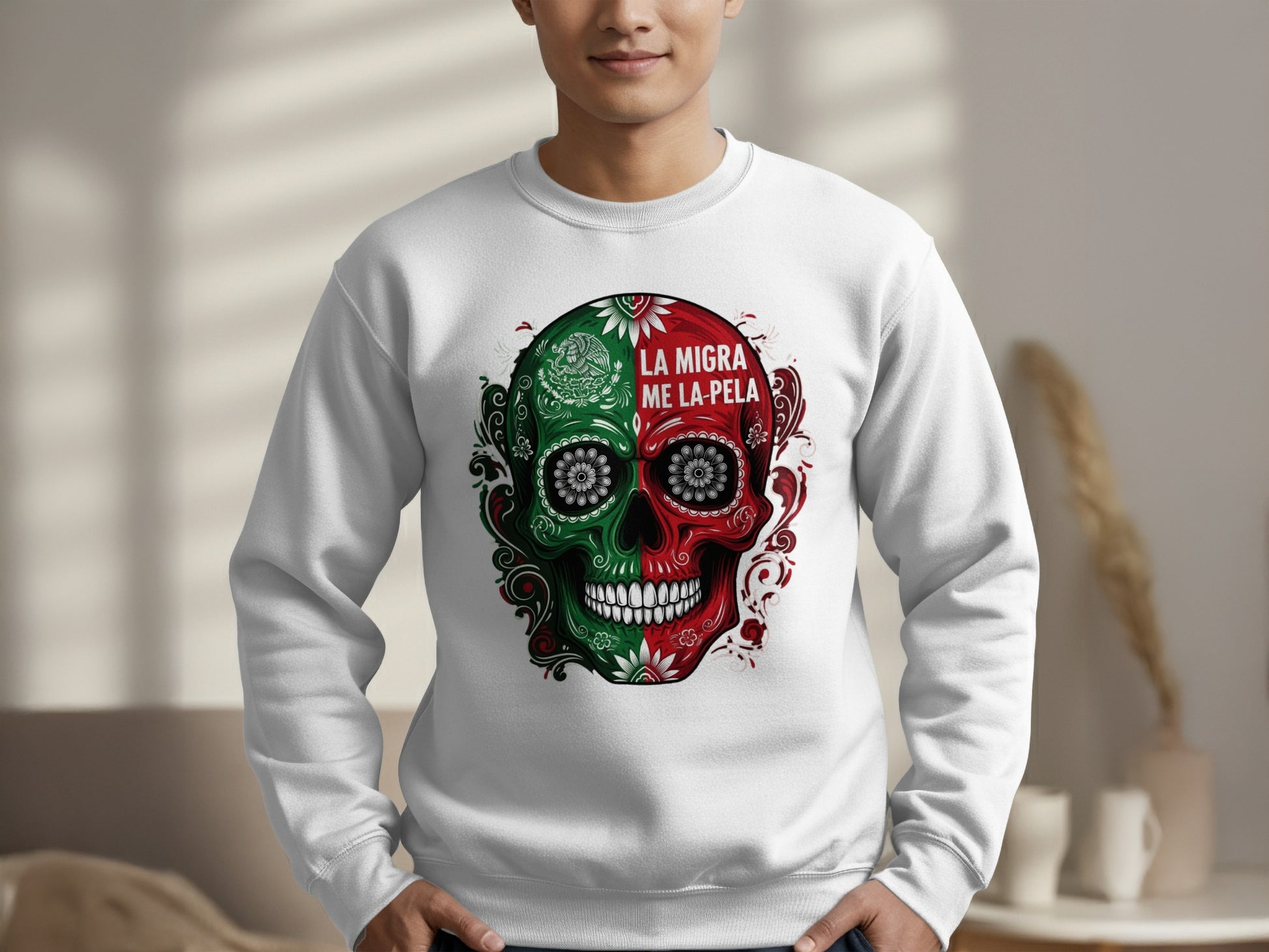 La Migra Me La Pela Skull Graphic Sweatshirt product type