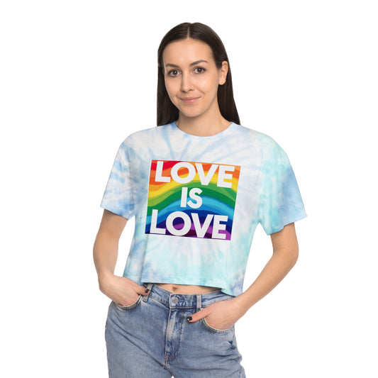 Pride corp tee Rainbow Love Tie-Dye Crop Tee for Women