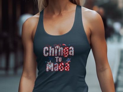 Chinga Tu Maga Racerback Tank Top product type