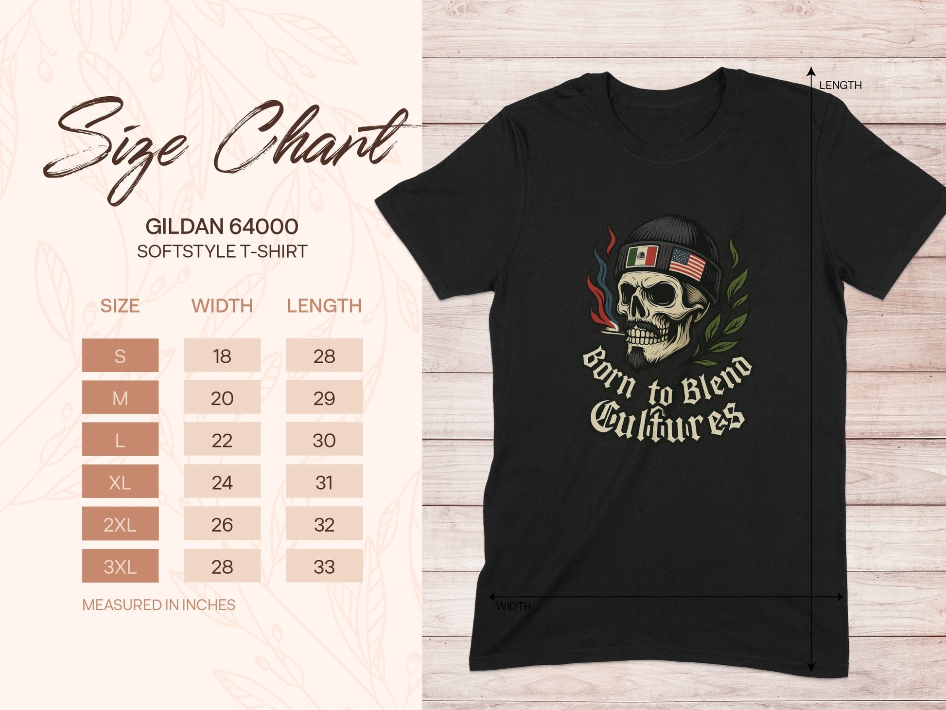 Born to Blend Cultures Skull Graphic T-Shirt product