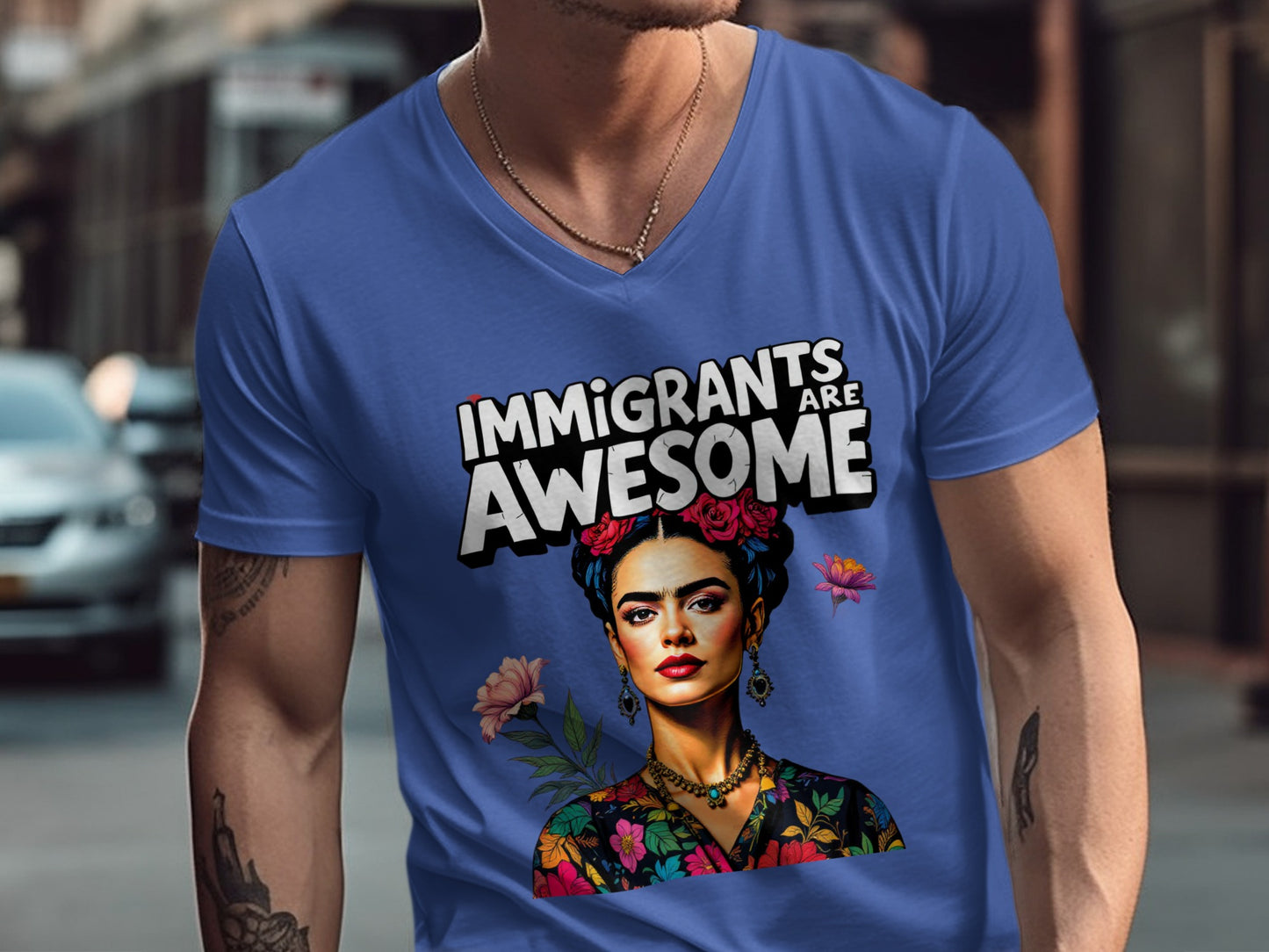 Immigrants Are Awesome Graphic Tee with Iconic Art