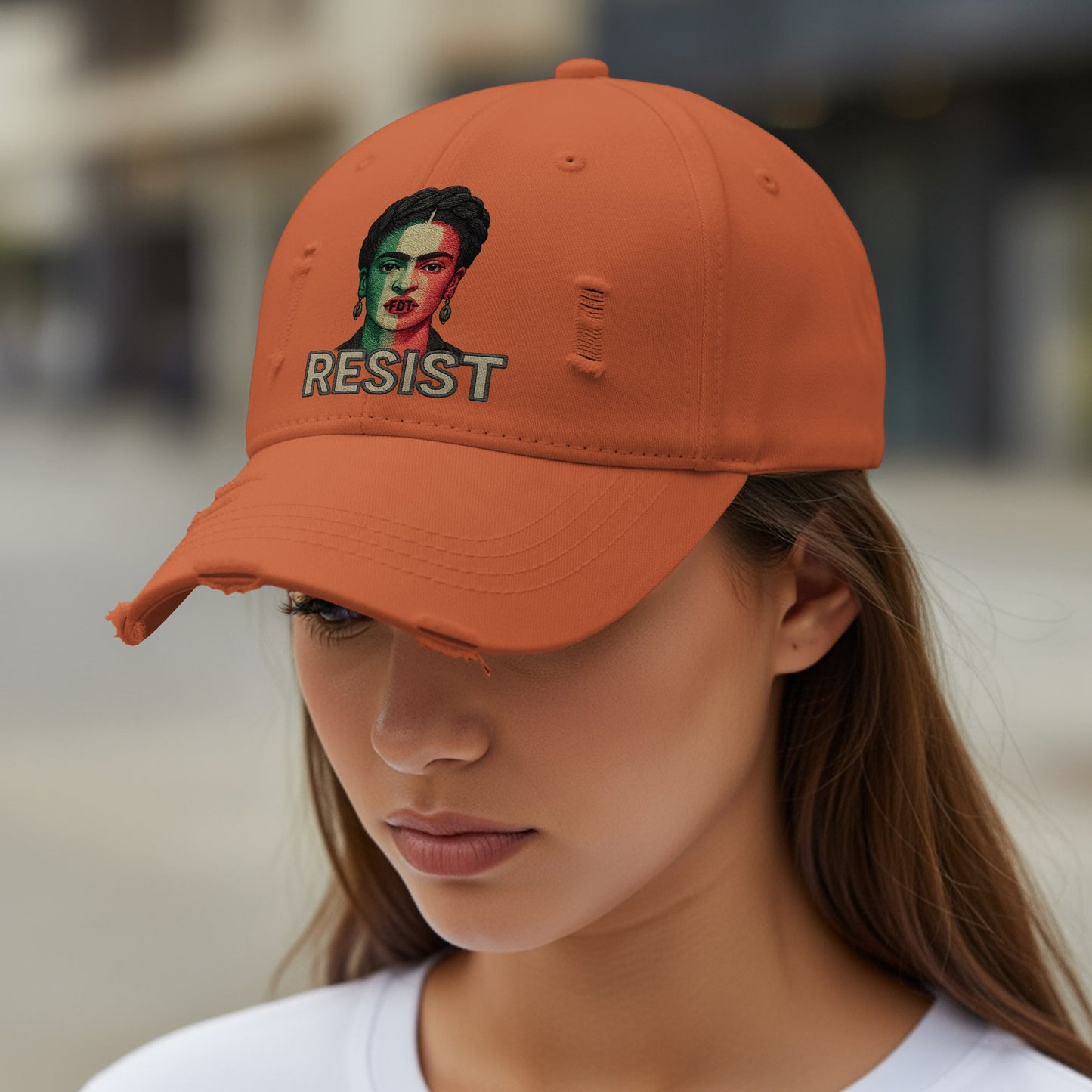 Vintage Distressed Resist Embroidered Cap product