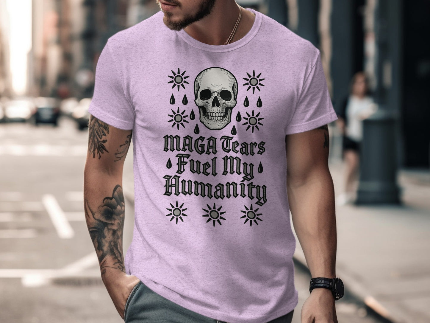 MAGA Tears Fuel My Humanity Skull Design shirt