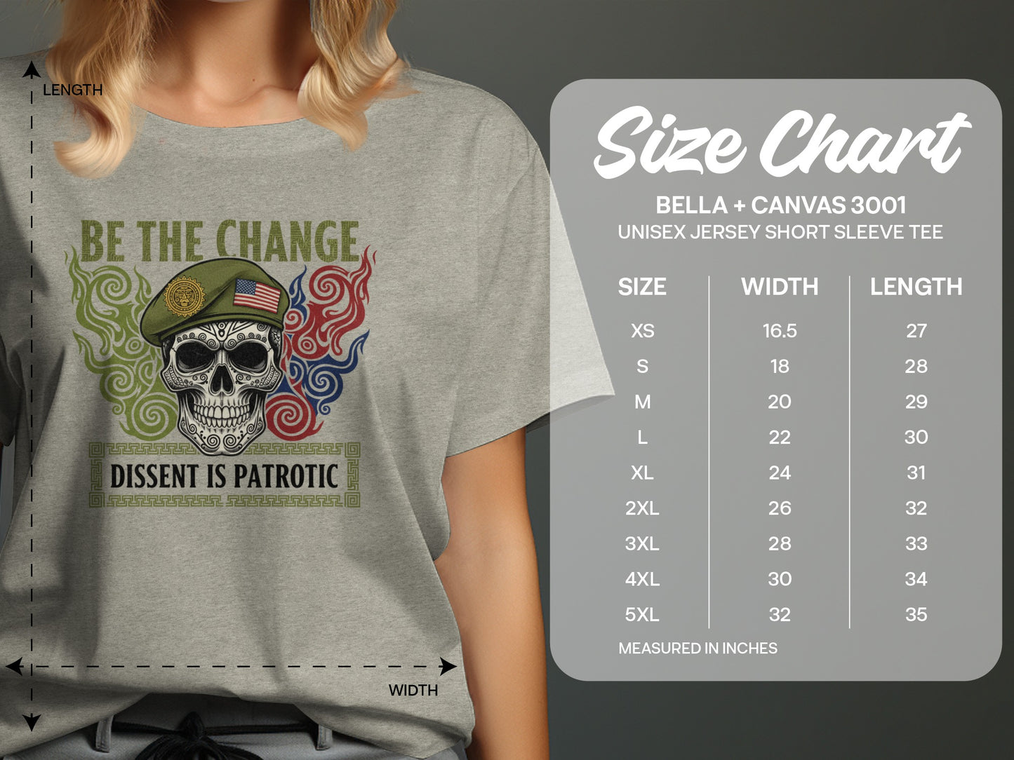 Be The Change Dissent Is Patriotic Short Sleeve Tee