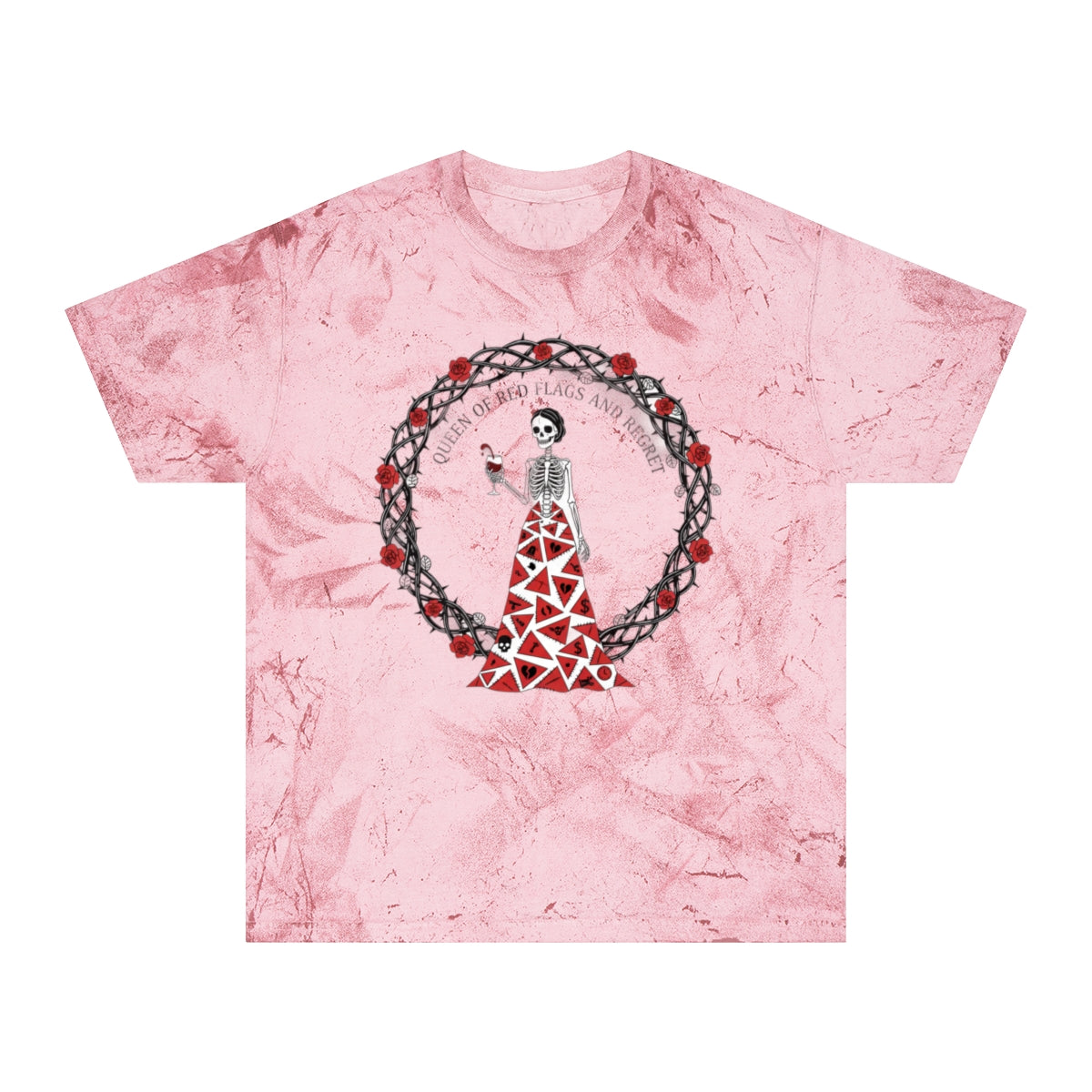Queen of Red Flags and Regret Skeleton Graphic T-shirt