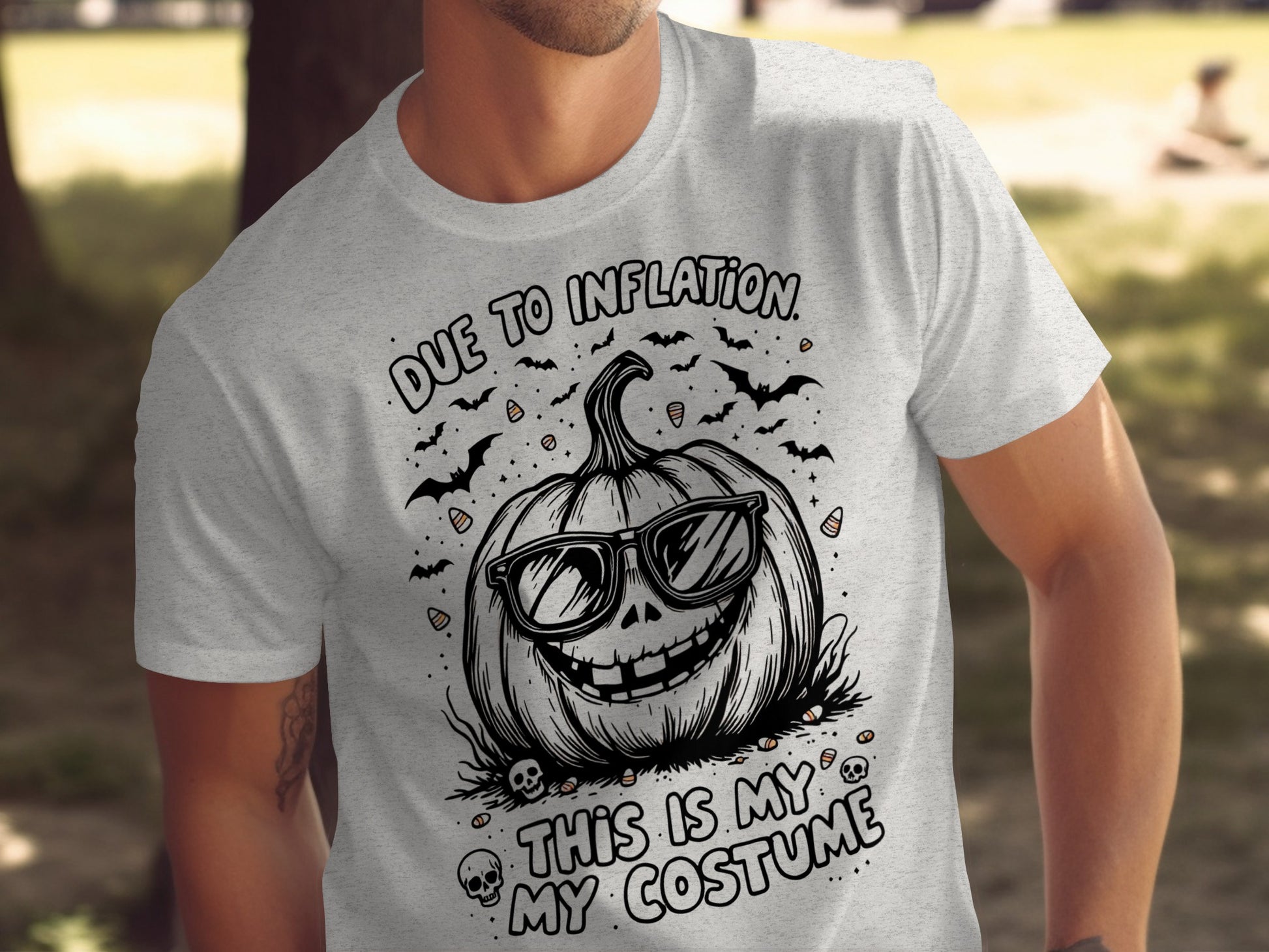Due to Inflation Pumpkin Costume Funny Shirt product type